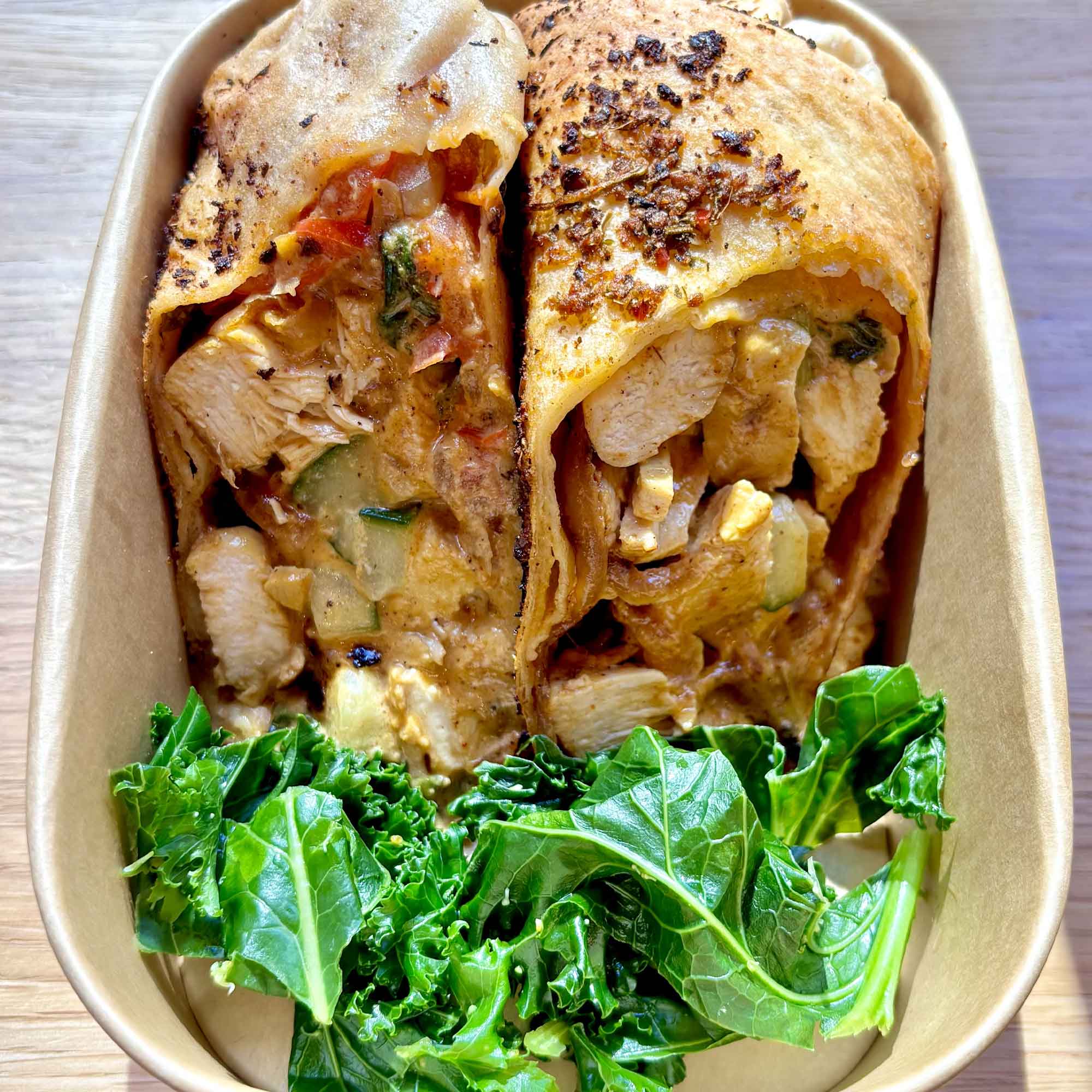 High Protein Chicken Tikka Wrap